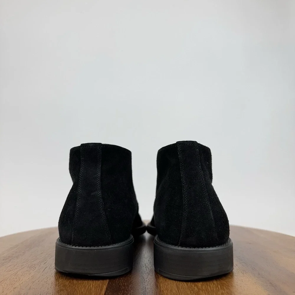 Mens Salvatore Ferragamo Black Suede Dress‎ Shoes Chukka Ankle Boots Size 7.5 D
